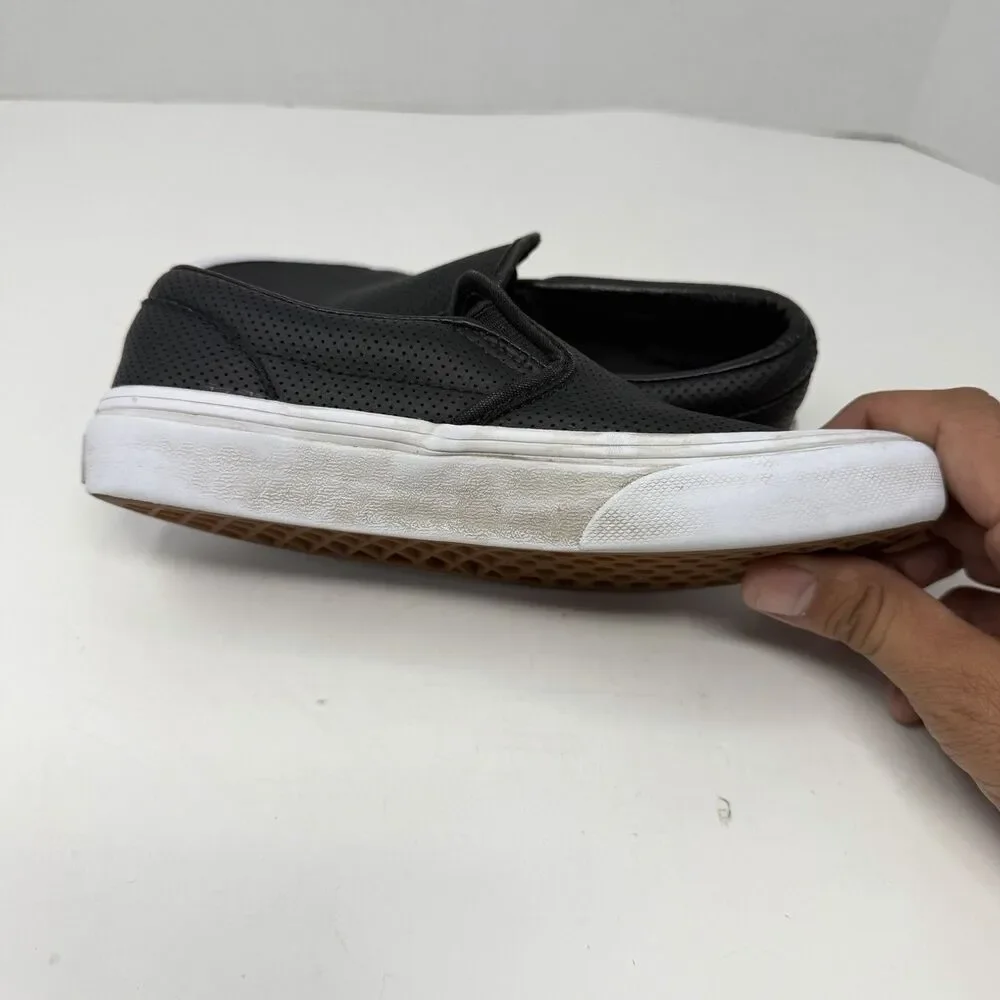 Vans Asher Perforated Kids Size 2.0 Slip-On Shoes Black 4200025664